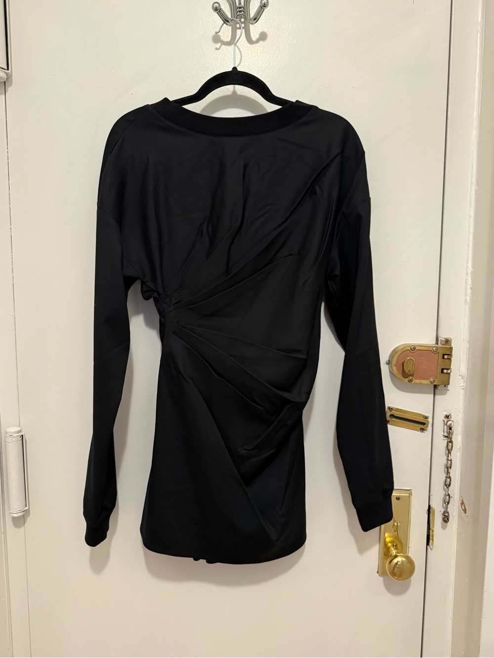 Black Long-Sleeve Women's Twist-Detail mini dress